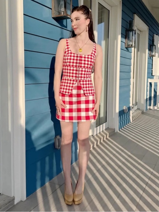 Hill House Dresses & Skirts - ISO Hill House Novia Top Red Gingham Sz Medium